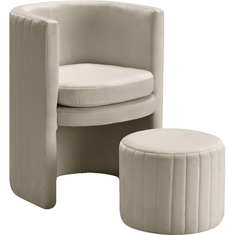 Maykoosh Art Deco Dreams Cream Velvet Accent Chair