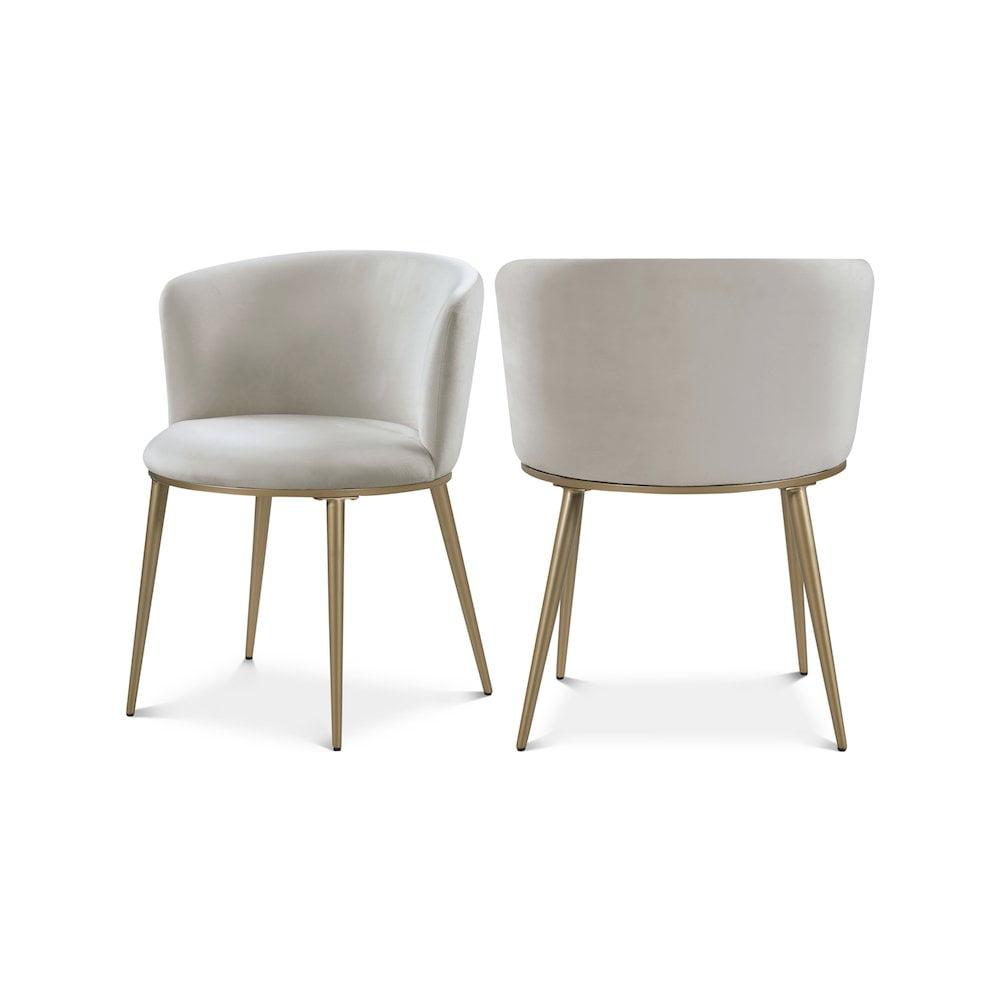 Meridian Furniture Skylar Cream Velvet Dining Chair (Set of 2)