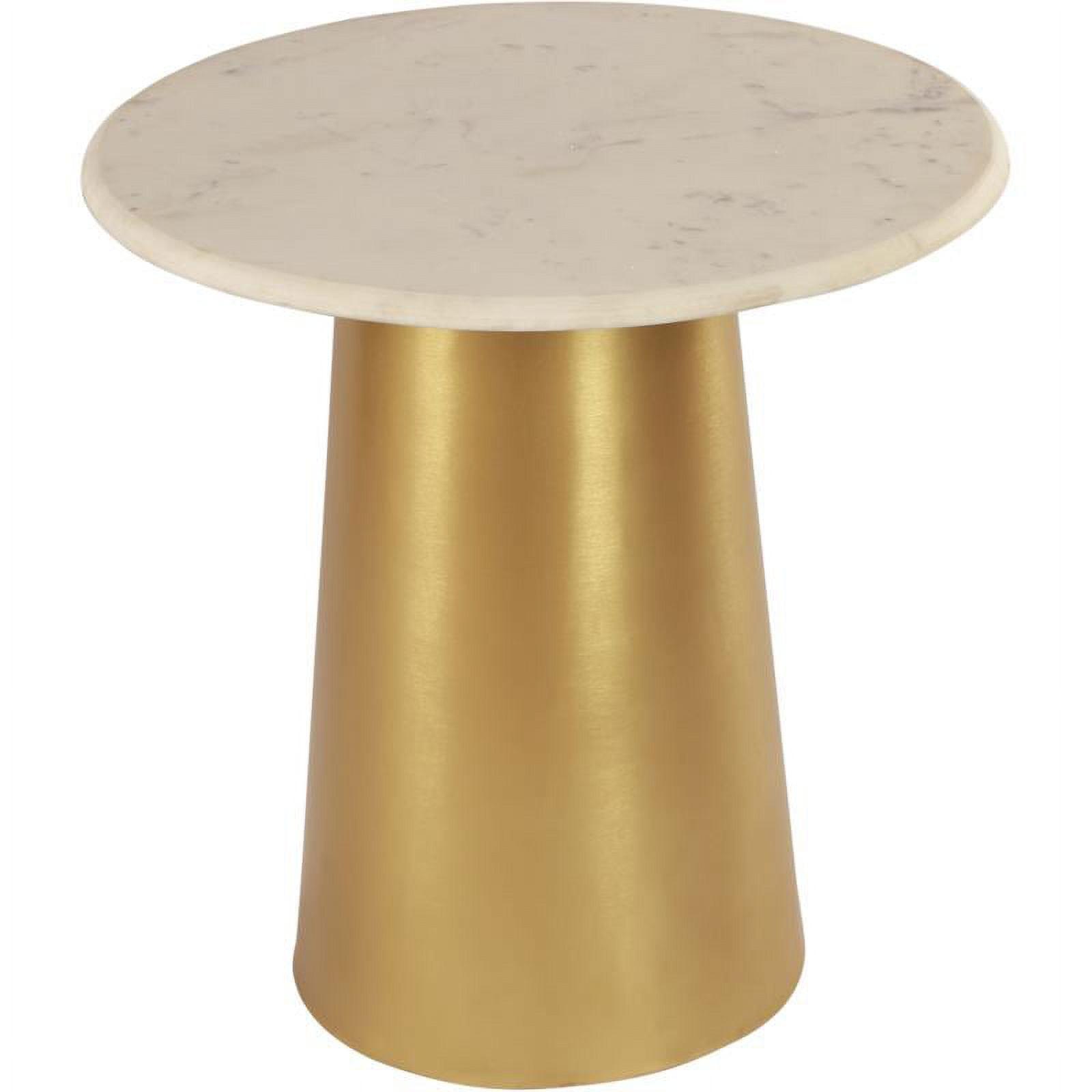 Meridian Furniture Sorrento Contemporary Marble End Table in Gold