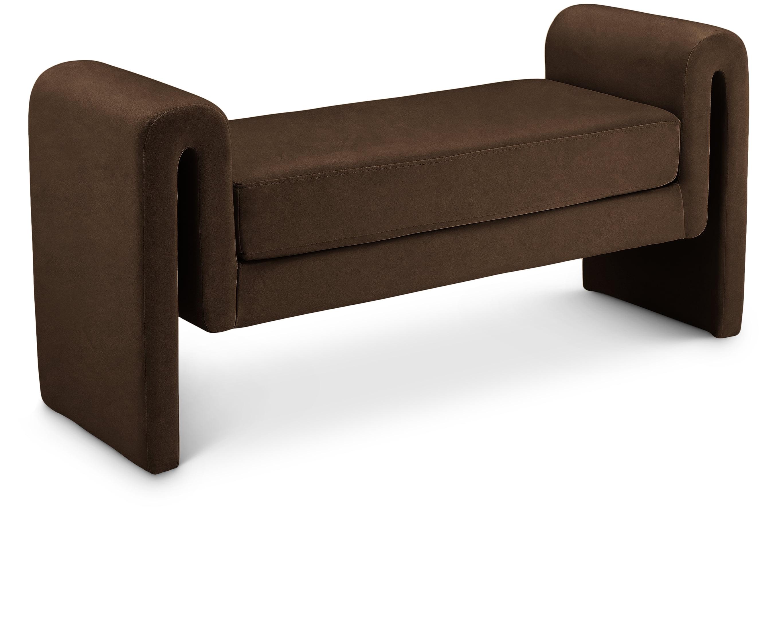 Meridian Furniture Stylus Brown Velvet Bench