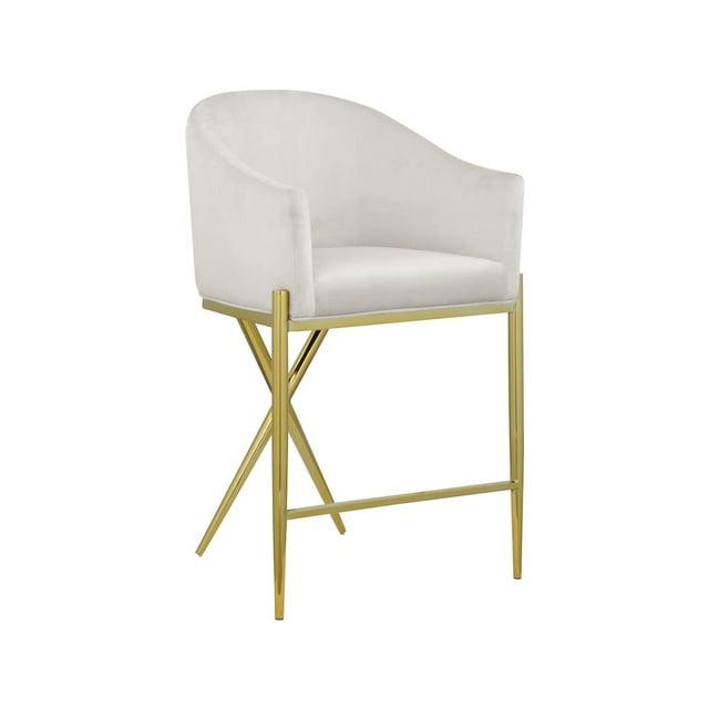 Meridian Furniture,Xavier Cream Velvet Counter Stool