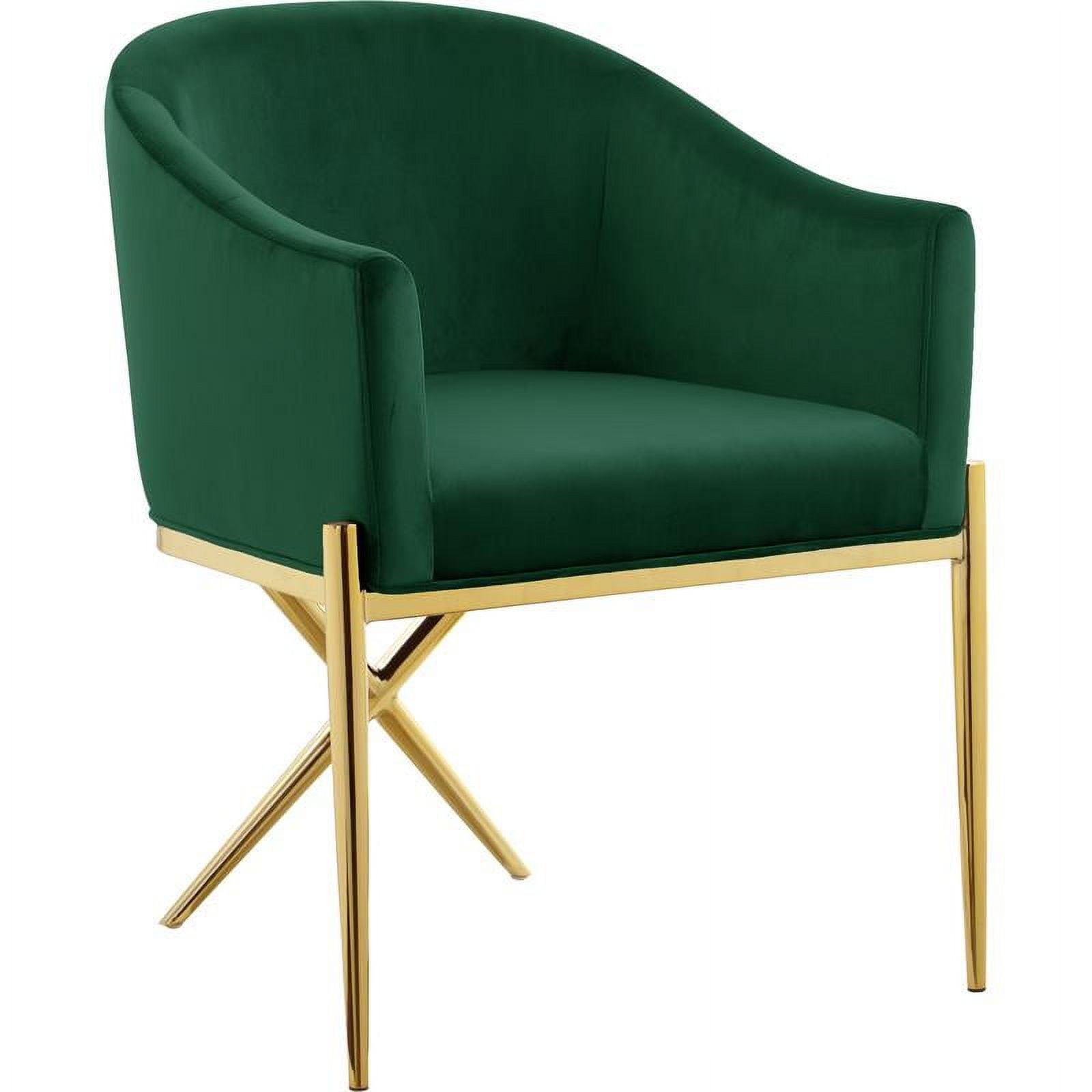 Meridian Furniture Xavier Modern 19.5"H Velvet Dining Chair in Green