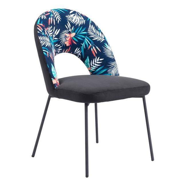Zuo Merion Dining Chair (Set of 2) Multicolor Print & Black