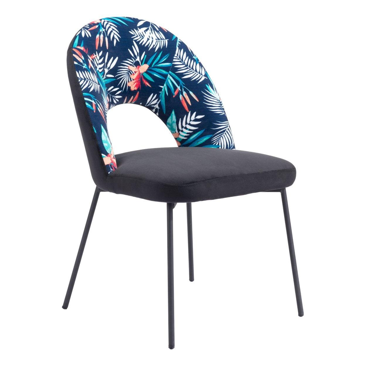 Zuo Merion Dining Chair (Set of 2) Multicolor Print & Black