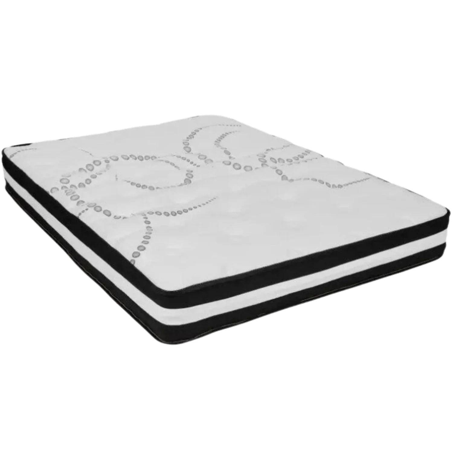 Merrick Lane 10 Inch Hybrid Full Size Mattress CertiPUR-US Certified Foam & Pocket Spring Mattress in a Box