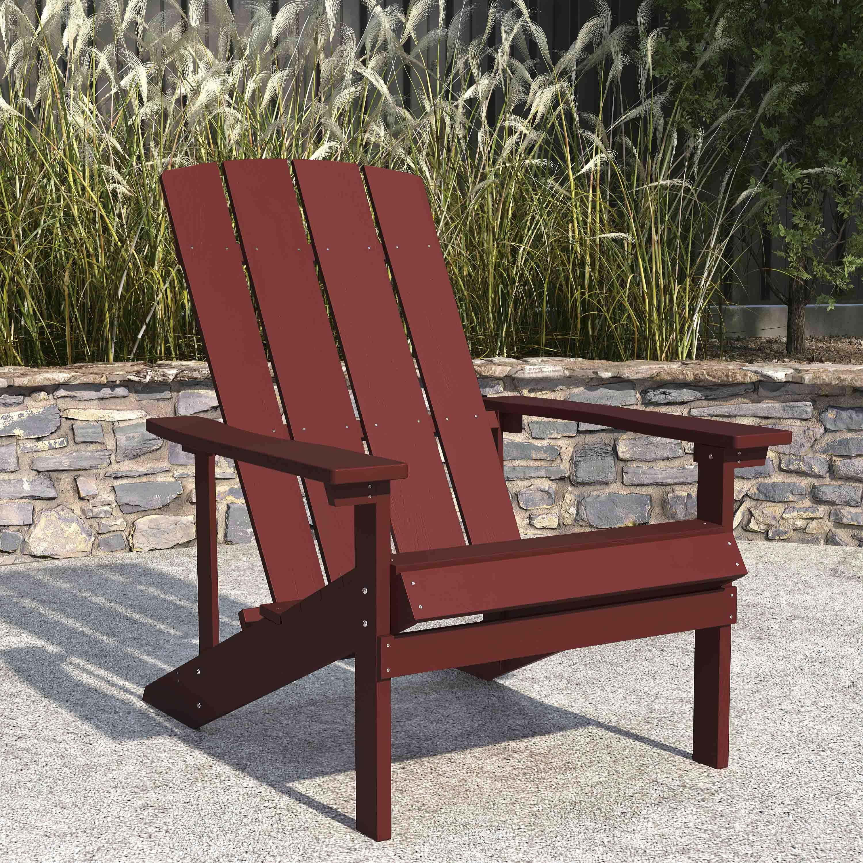 Riviera Red Adirondack Patio Chair with Weather-Resistant Frame