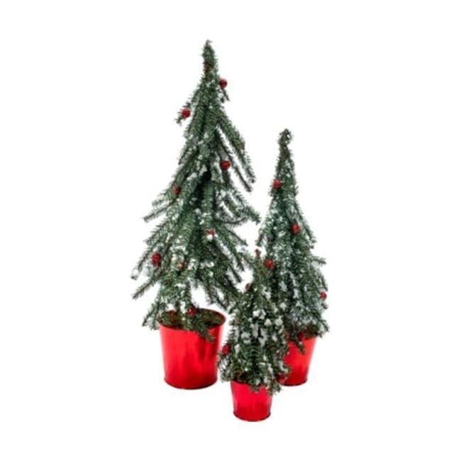 Merrily  Flocked Alpine Tabletop Tree - 3 Piece