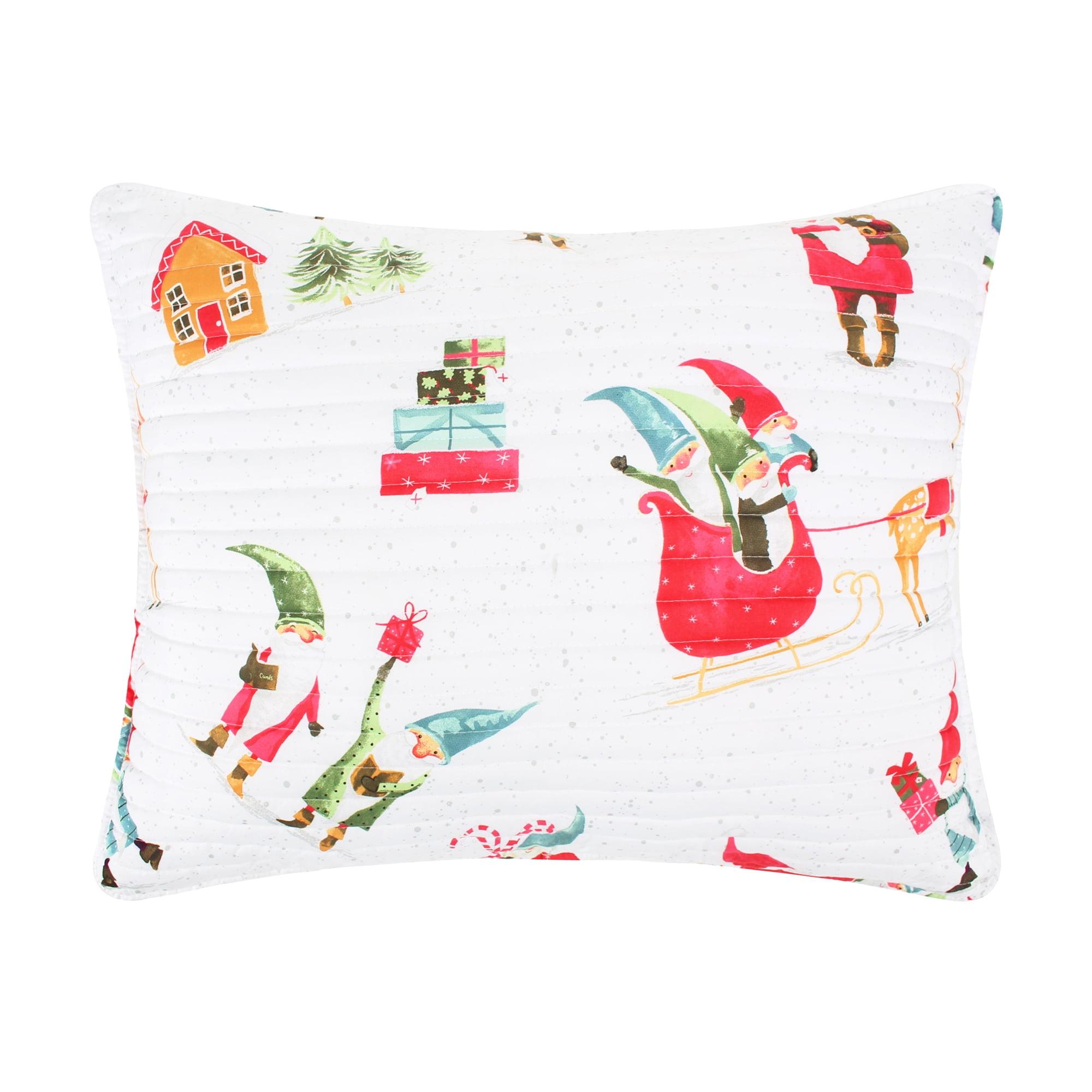 Gnome for the Holidays White Quilted Standard Sham