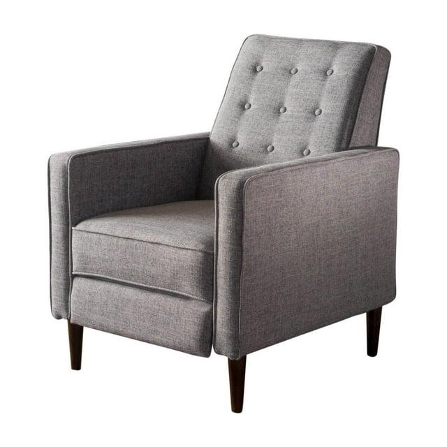 Mervynn Mid-Century Recliner Gray - Christopher Knight Home: Button Tufted, Beech Wood Legs