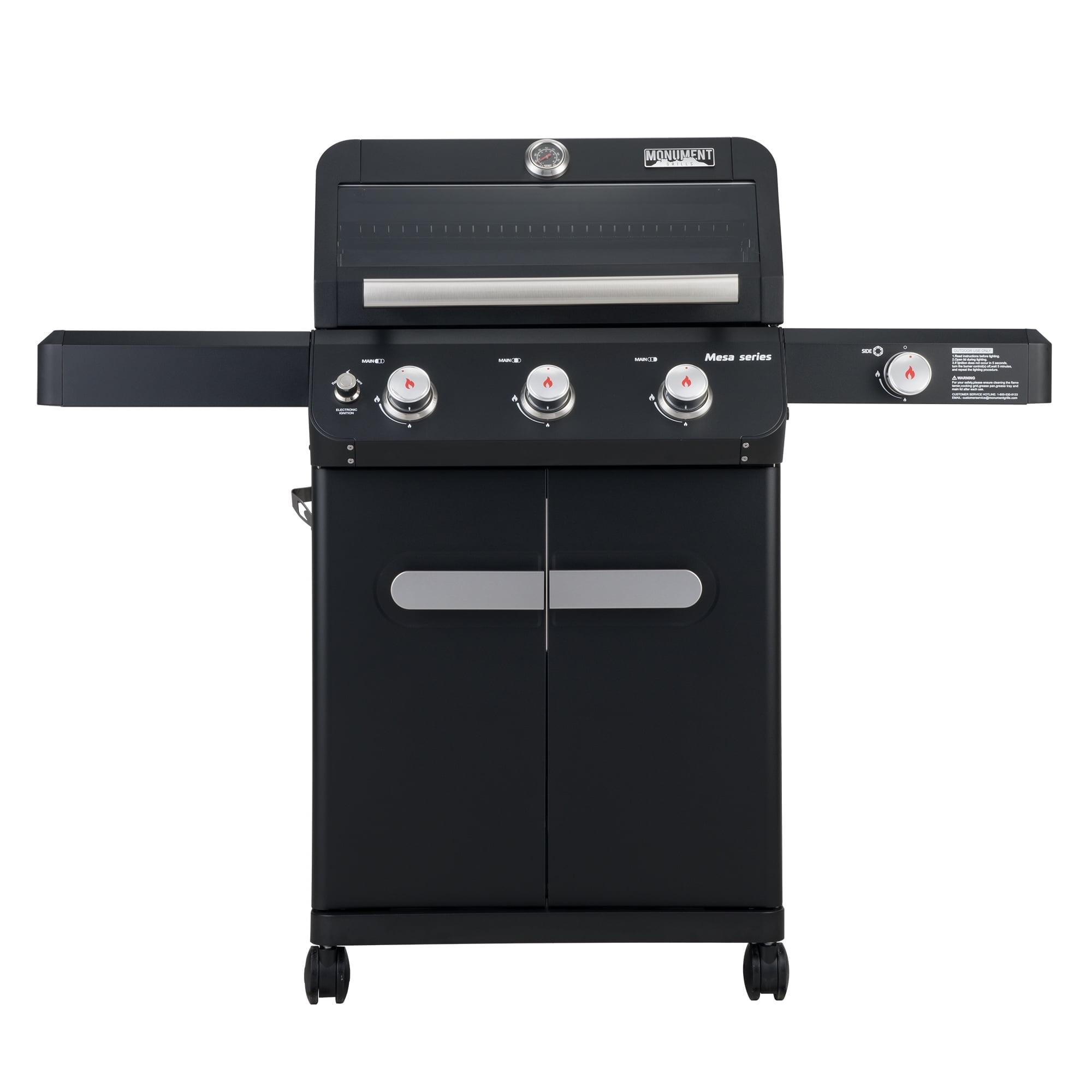 Monument Grills Mesa Series3-Burner 48000 BTU Propane Gas Grill with 1 Side Burner