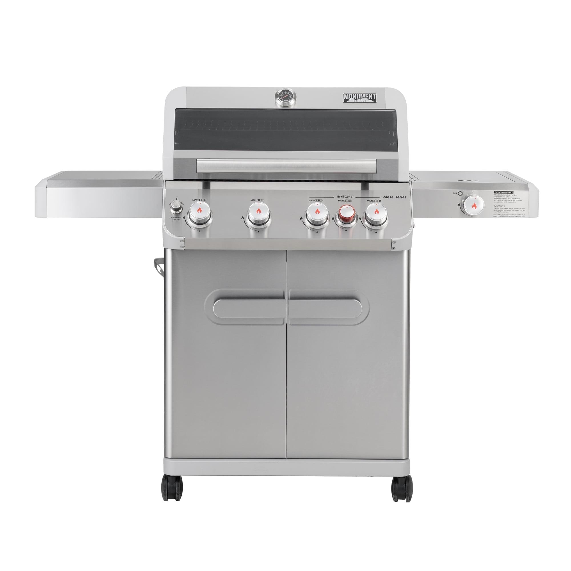 Monument Grills Mesa 415bz 5 - Burner Liquid Propane Infrared 62000 BTU Gas Grill with Side Burner and Cabinet