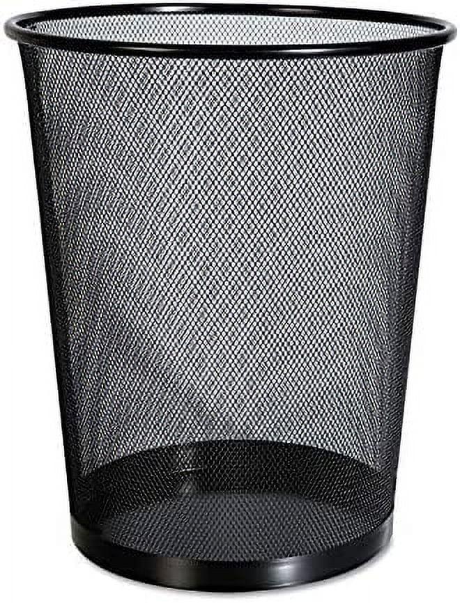 Black Steel Mesh Office Waste Basket - 4.5 Gallons