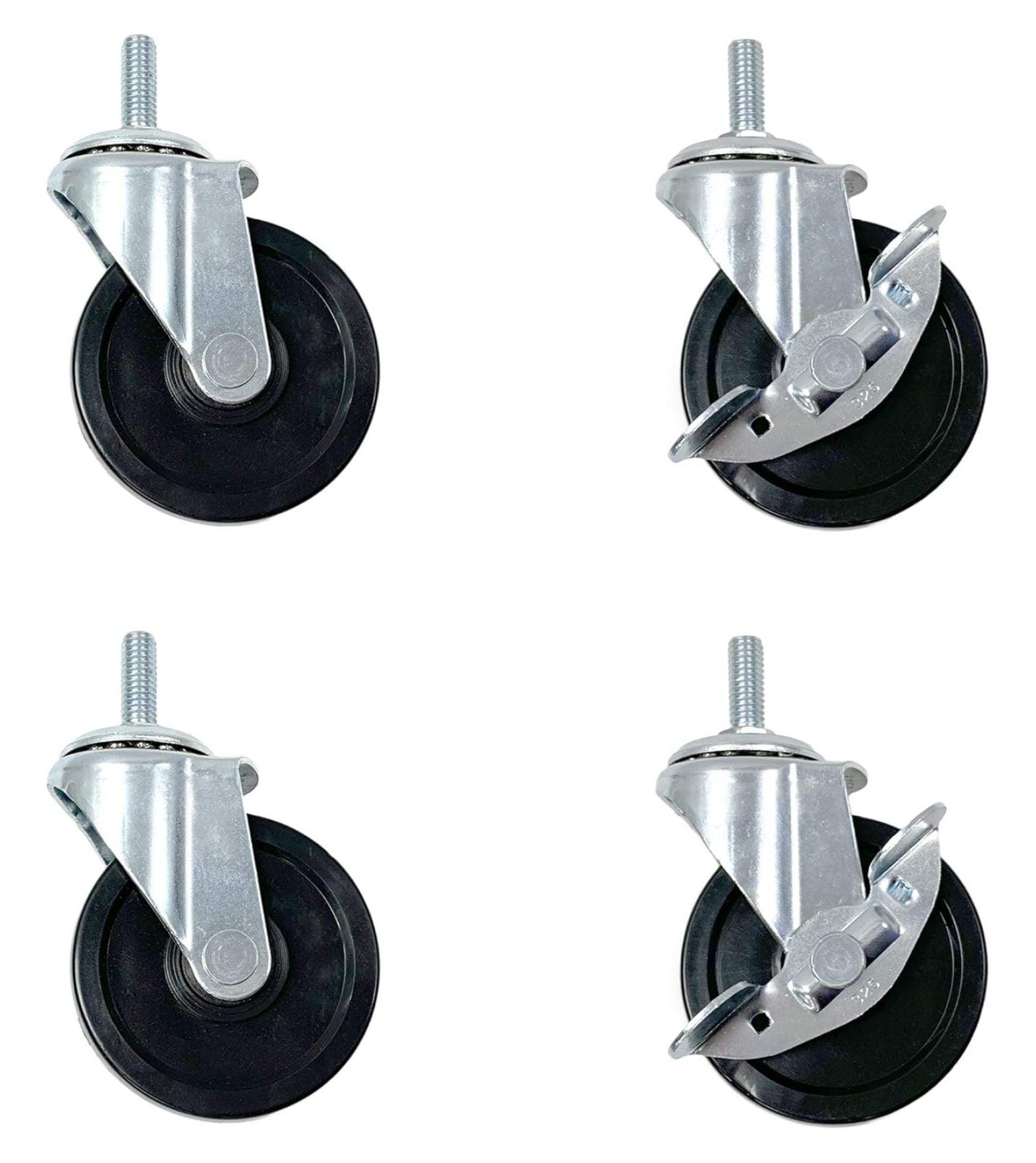 Industrial Strength Locking Caster Wheels for Metal Shelving Units