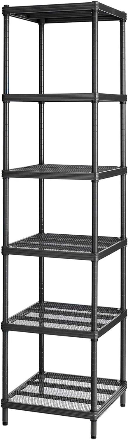 Versatile MeshWorks Black Metal Mesh 6-Tier Shelving Tower