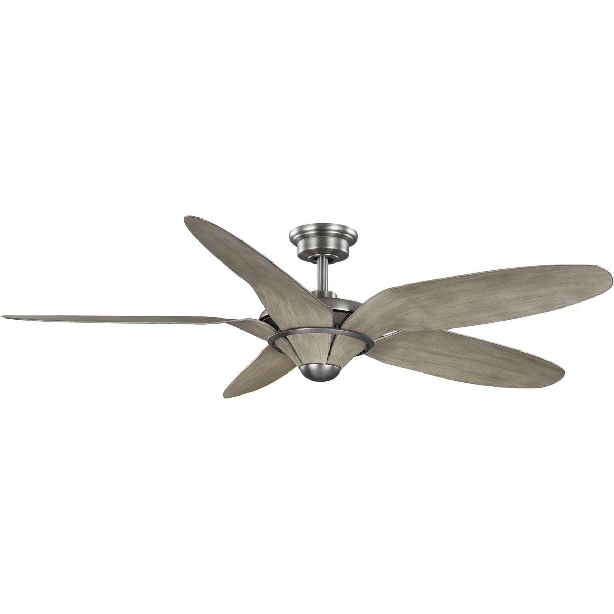 Mesilla Collection 60-Inch Five-Blade White Barnwood/Antique Nickel DC Motor Urban Industrial Ceiling Fan