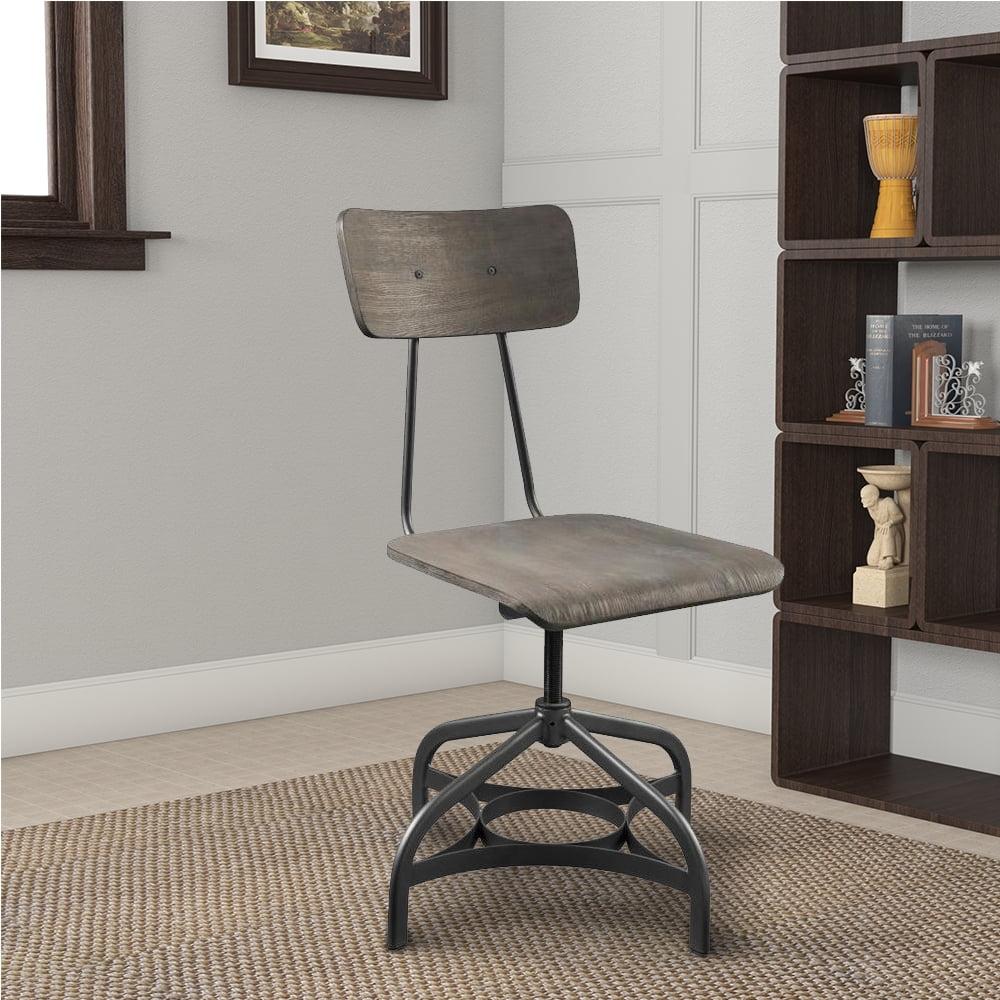 High Swivel Gray Metal Side Chair with 34" Height