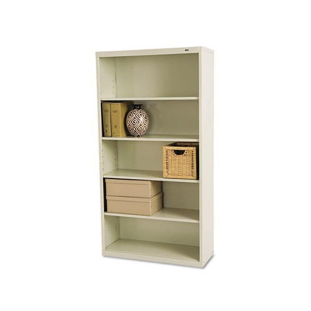 Adjustable Putty Metal Five-Shelf Bookcase 66"