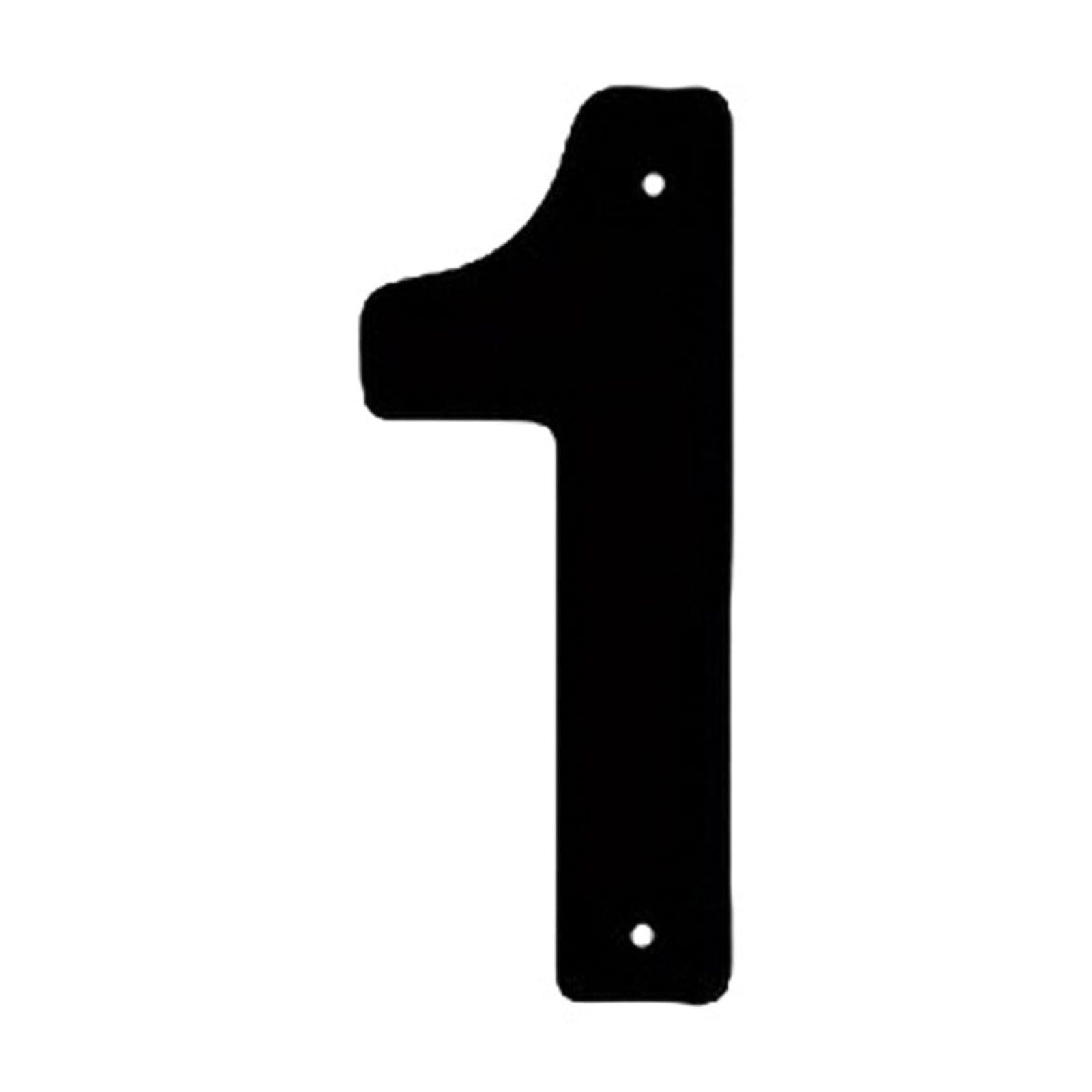 Black Cast Iron 5-Inch Outdoor House Number 1