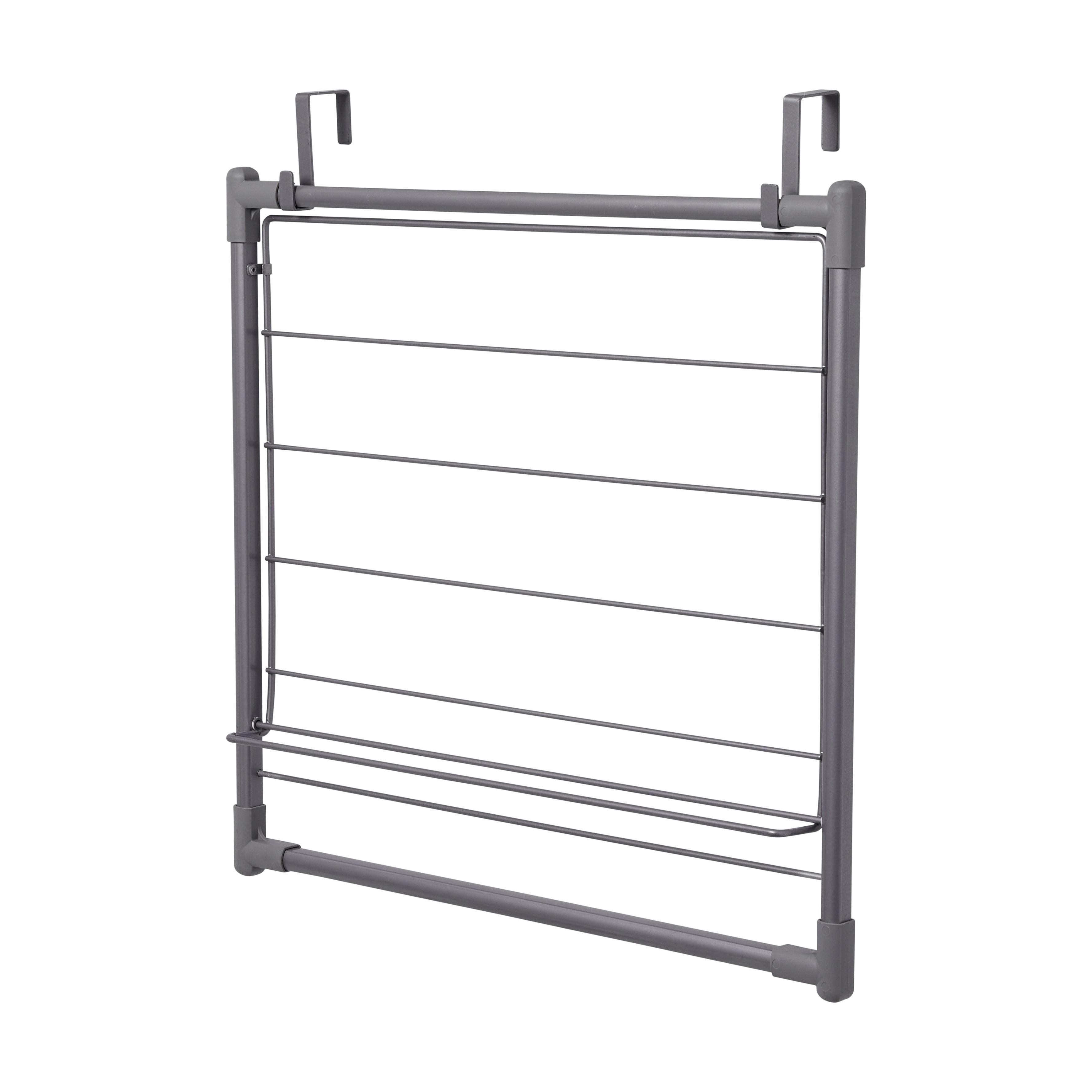 Gray Metal Expandable Over the Door Drying Rack