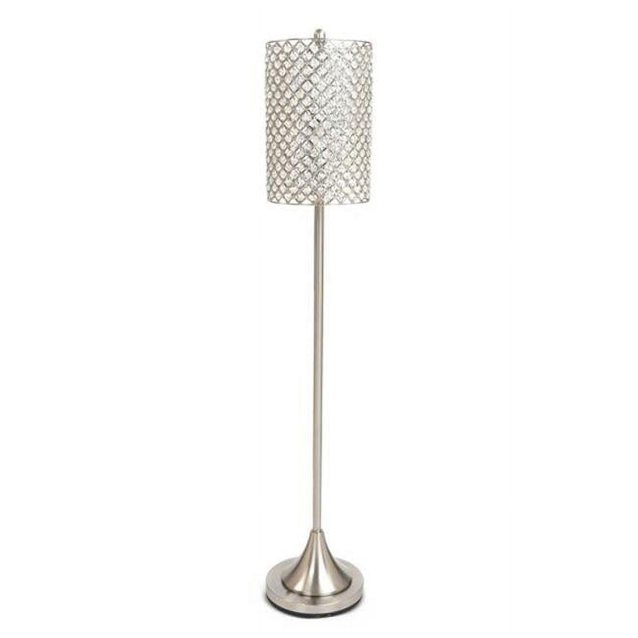 Enchanting Silver Crystal Bead 62" Metal Floor Lamp