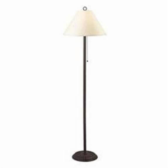 Metal Floor Lamp with Pull Chain Switch & Paper Shade, Off White & Black