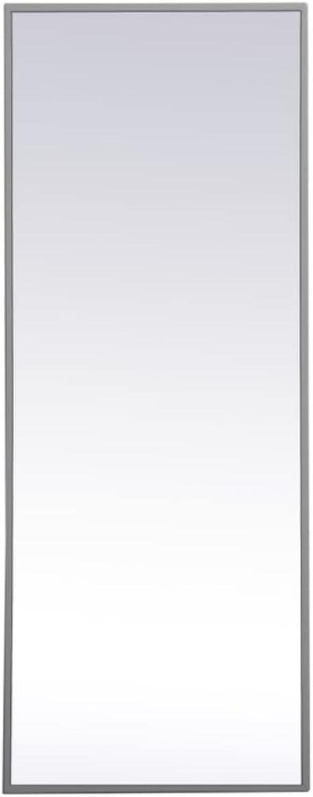 Metal Frame Rectangle Mirror 14 inch x 36 inch in Grey