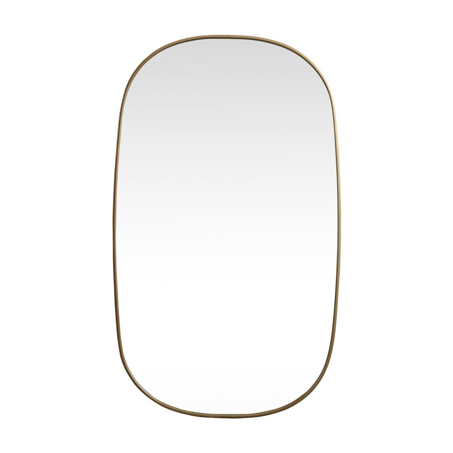 Brass Finish Full Length Rectangular Bathroom Mirror