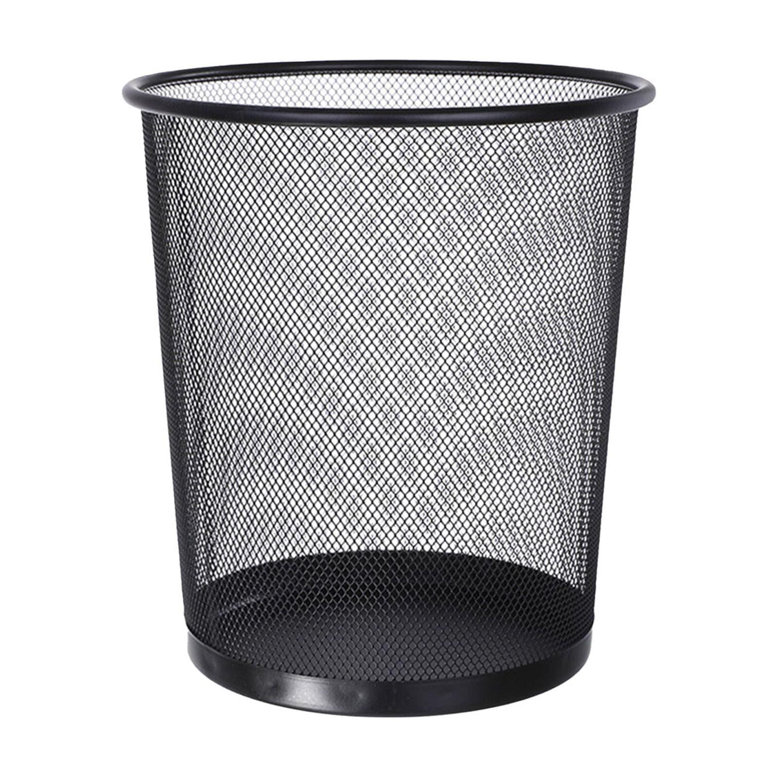 Black Steel Mesh Office Waste Basket - 4.5 Gallons