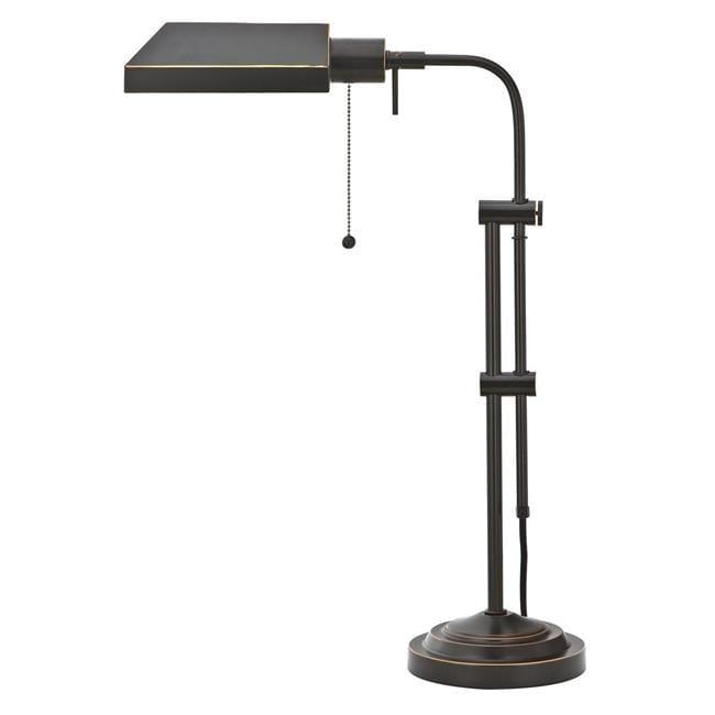 Adjustable Dark Bronze Metal Floor Lamp with Rectangular Shade