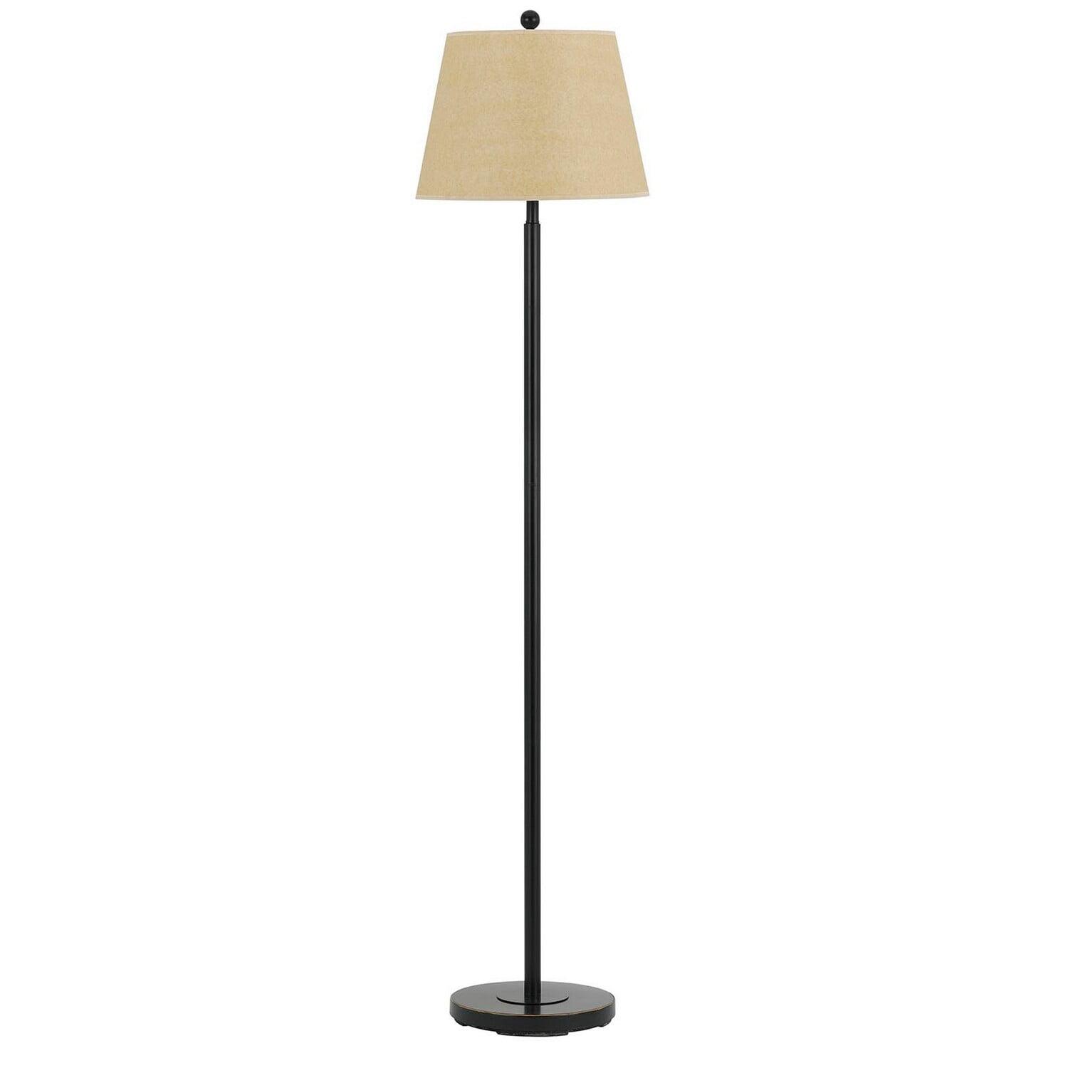 60" Dark Bronze Metal 3-Way Floor Lamp with Spider Shade