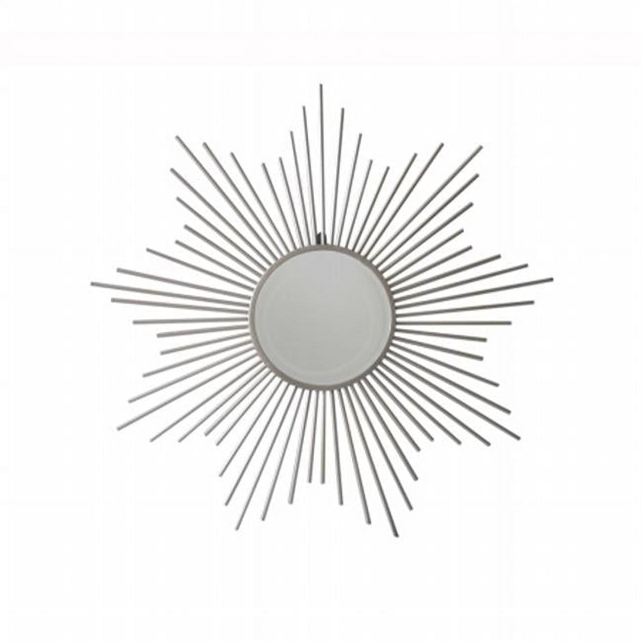 Metal Sunburst Silver Mirror