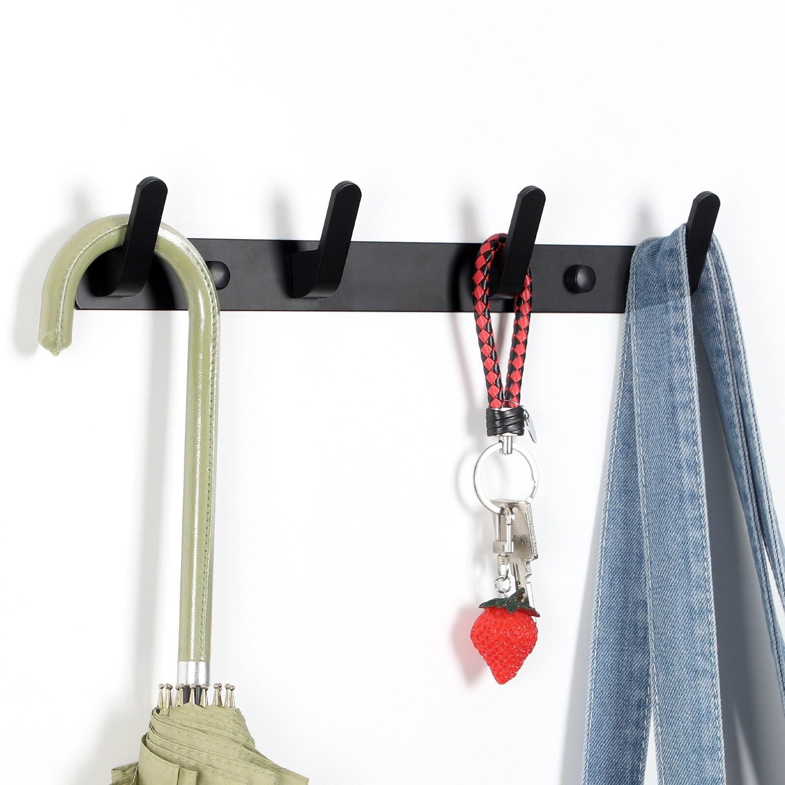 Metal Wall Mount Coat Rack 4-Hooks
