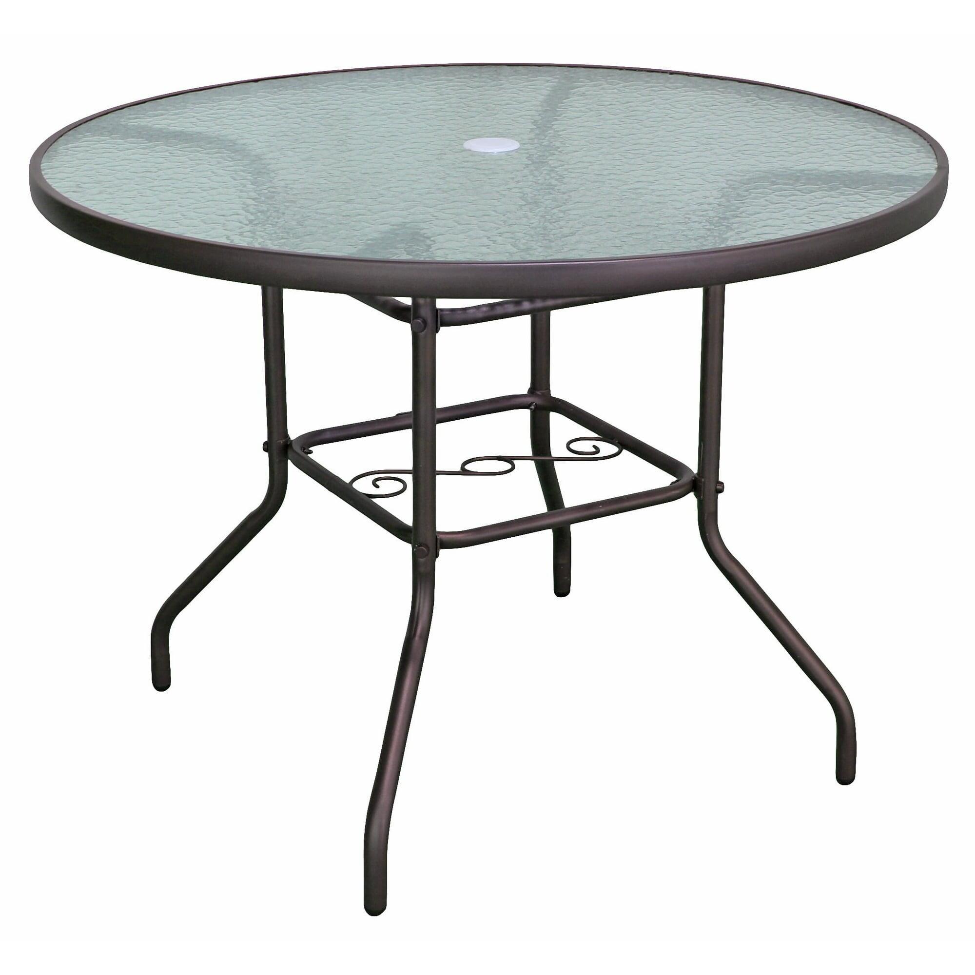 Garden Elements Patio 40" Steel Scratch-Resistant Outdoor Dining Table, Black