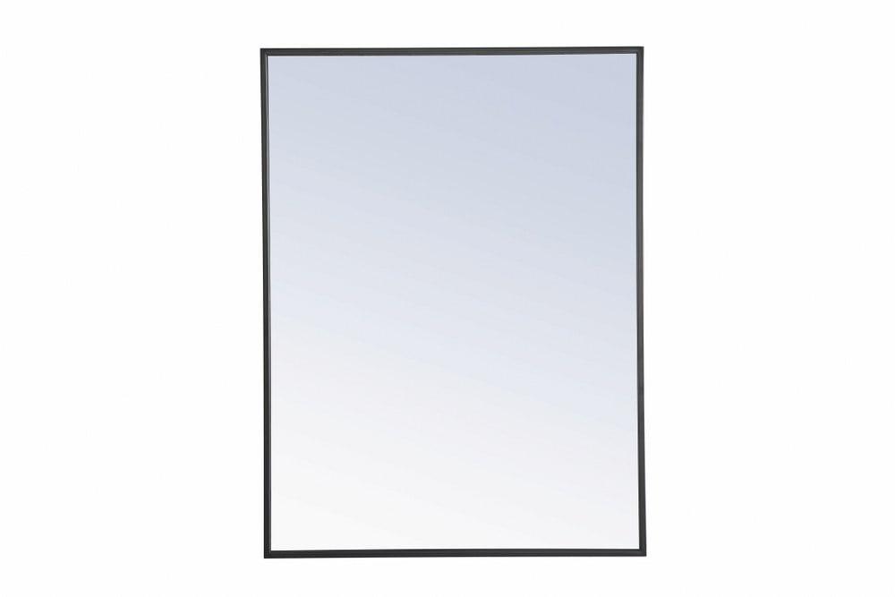 Elegant Lighting Metal frame Rectangle Mirror 24 inch Black finish