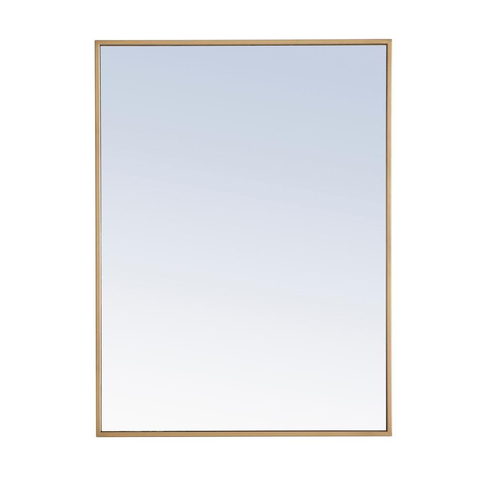 Elegant Lighting Metal frame Rectangle Mirror 24 inch Brass finish