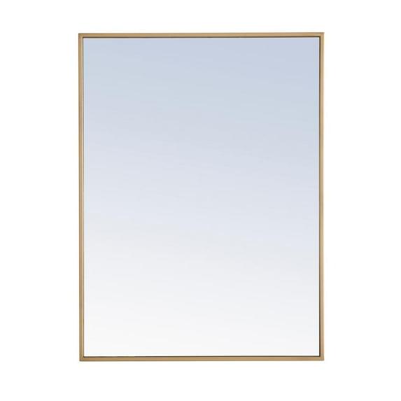 Elegant Lighting Metal frame Rectangle Mirror 24 inch Brass finish