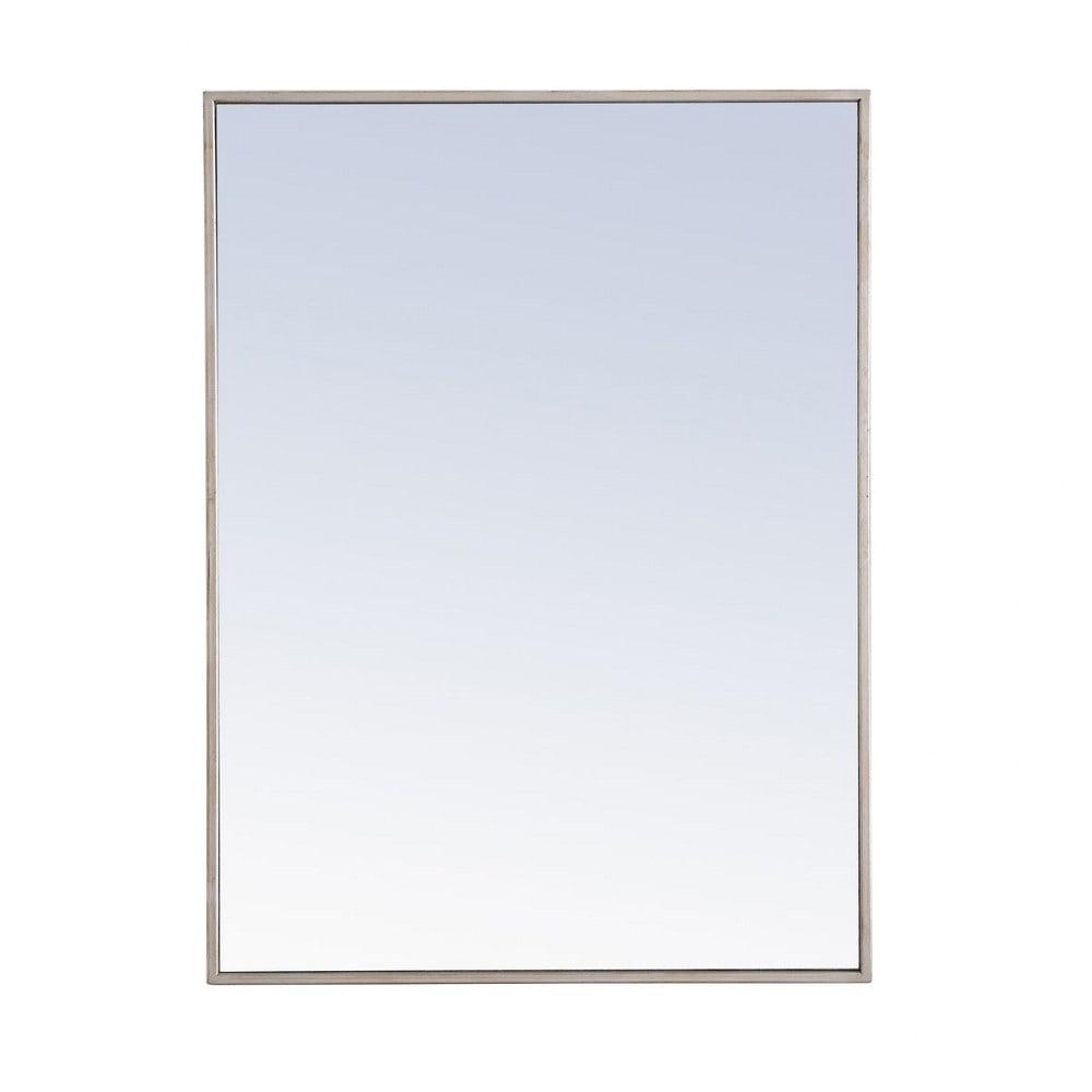 Elegant Lighting Metal frame Rectangle Mirror 24 inch Silver
