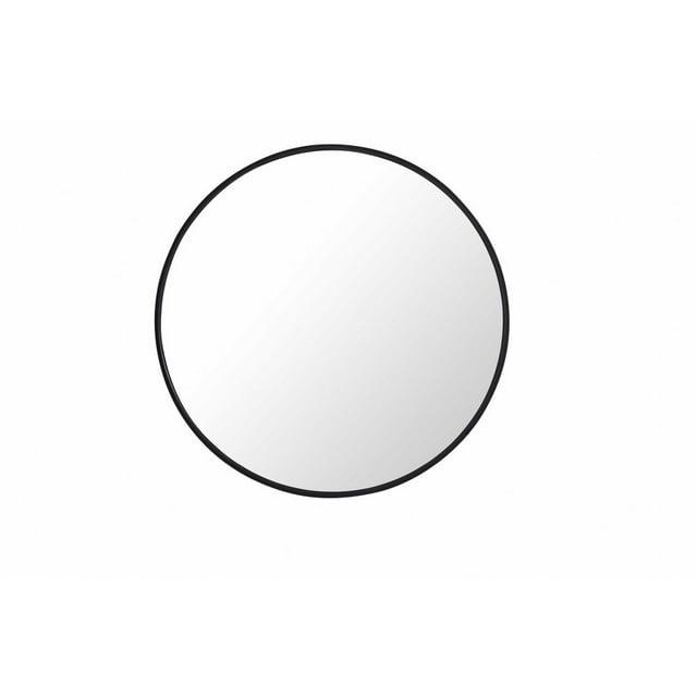 Elegant Lighting Metal frame Round Mirror 28 inch Black finish