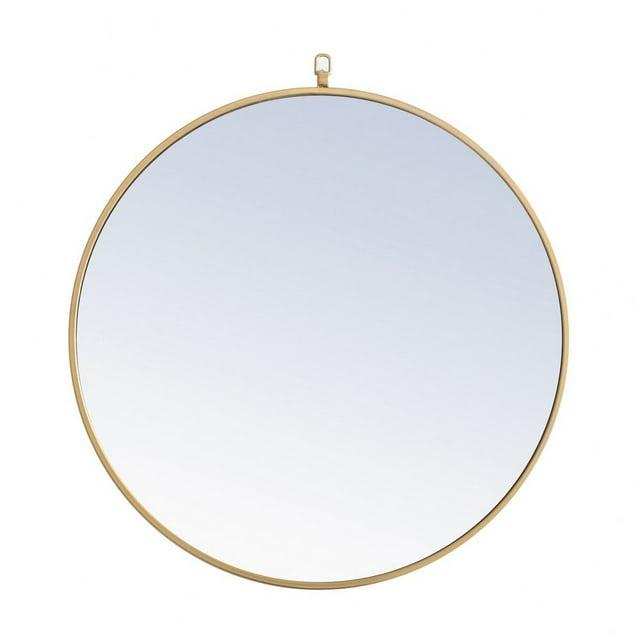 Cassie Metal/Manufactured Wood Round Wall Mirror