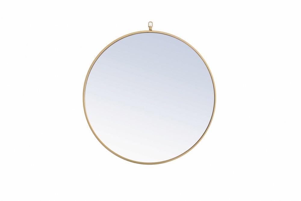 Cassie Metal/Manufactured Wood Round Wall Mirror