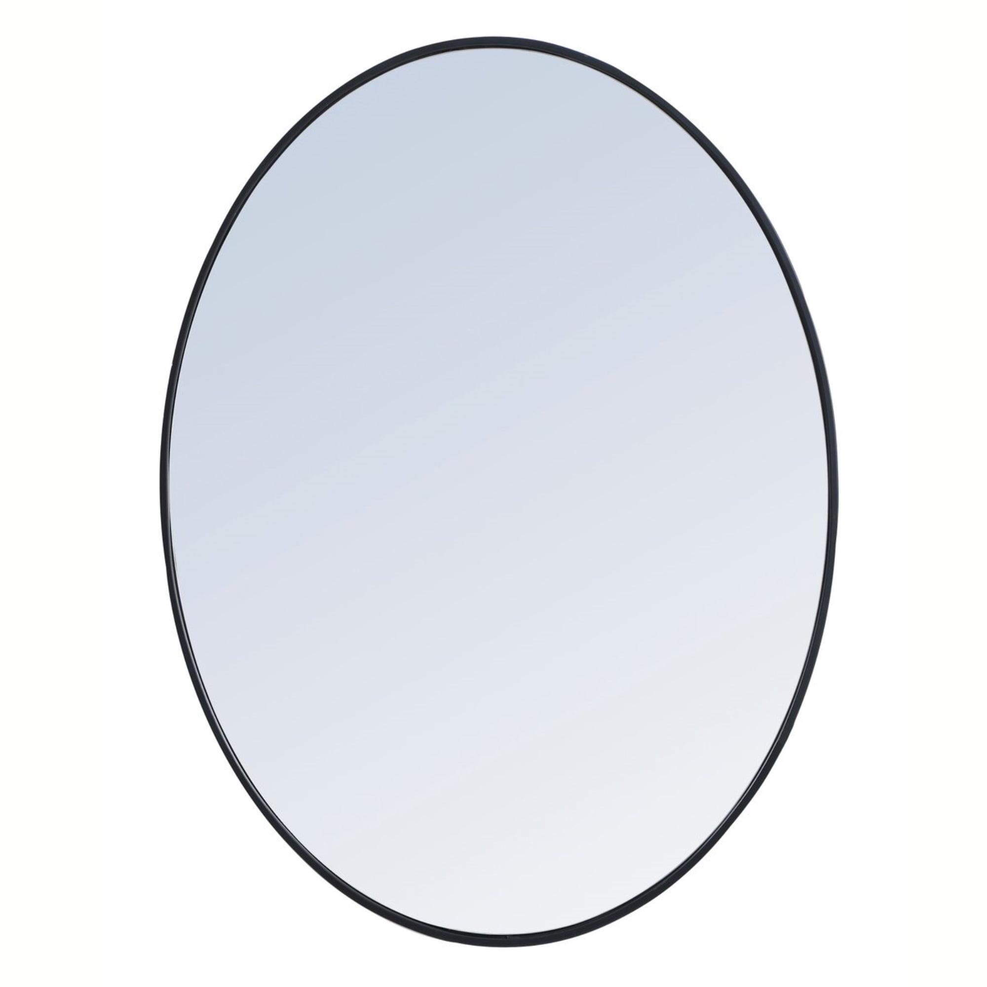 Elegant Lighting Metal frame oval mirror 40 inch in Black