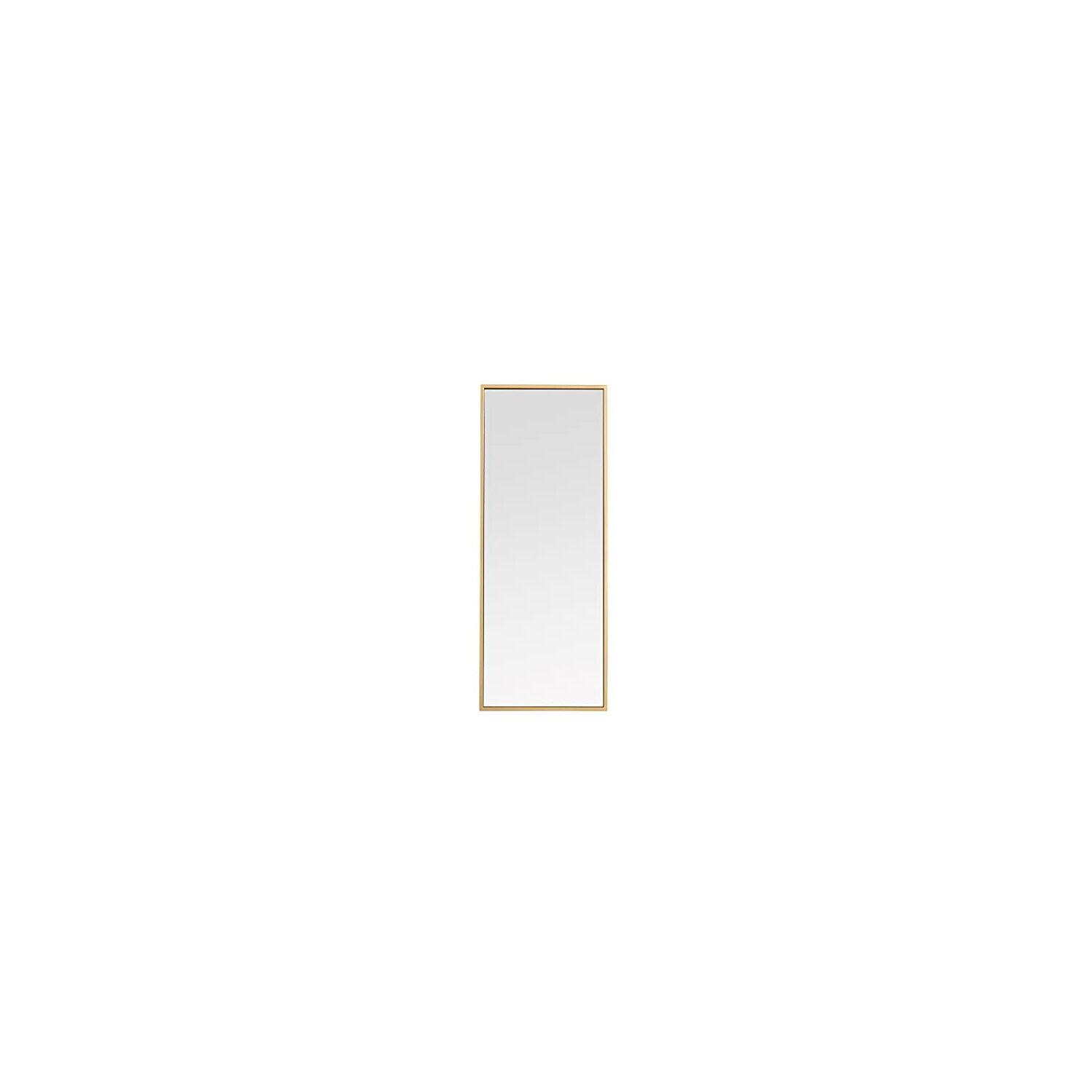 Metal frame rectangle mirror 14 inch in Brass