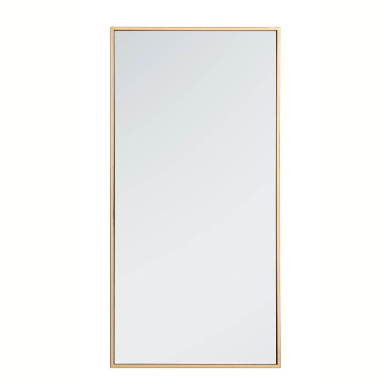 Elegant Lighting Metal frame rectangle mirror 18 inch in Brass