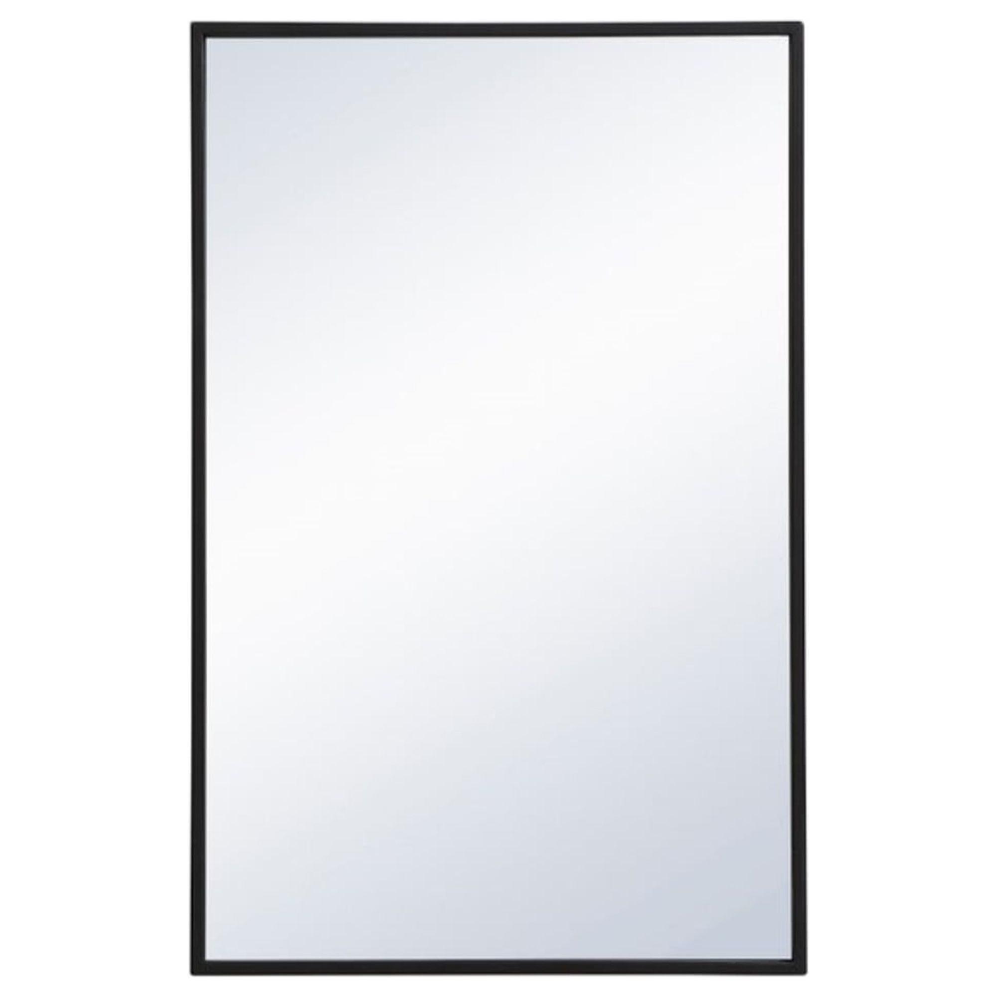 Elegant Lighting Metal frame rectangle mirror 18x28 inch in black