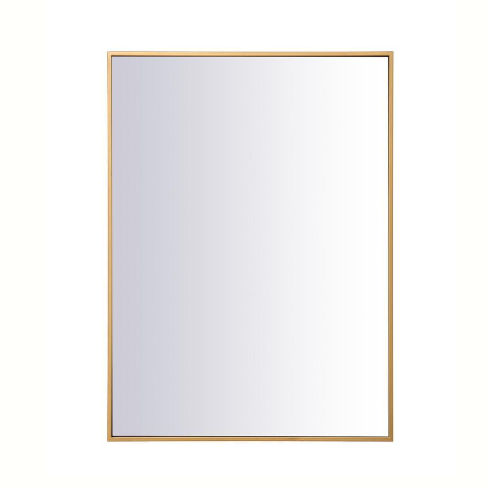 Elegant Lighting Metal frame rectangle mirror 27 inch in Brass
