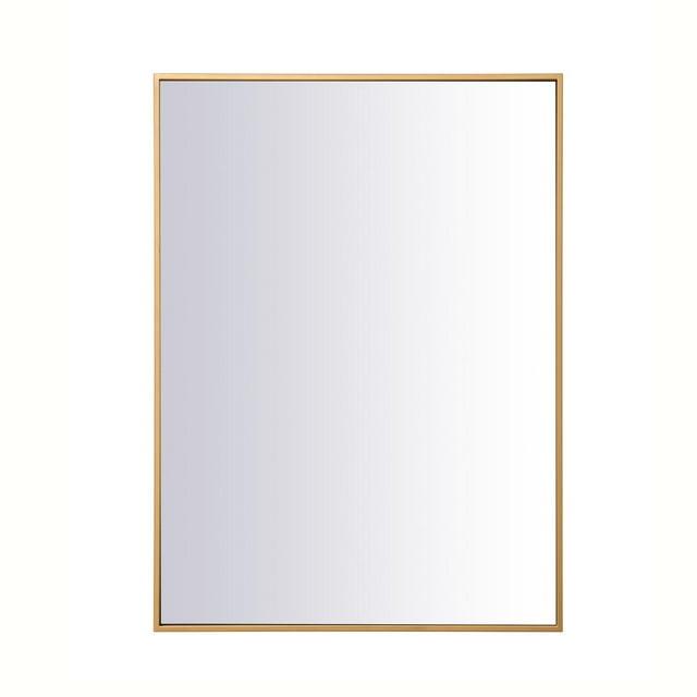 Elegant Lighting Metal frame rectangle mirror 27 inch in Brass