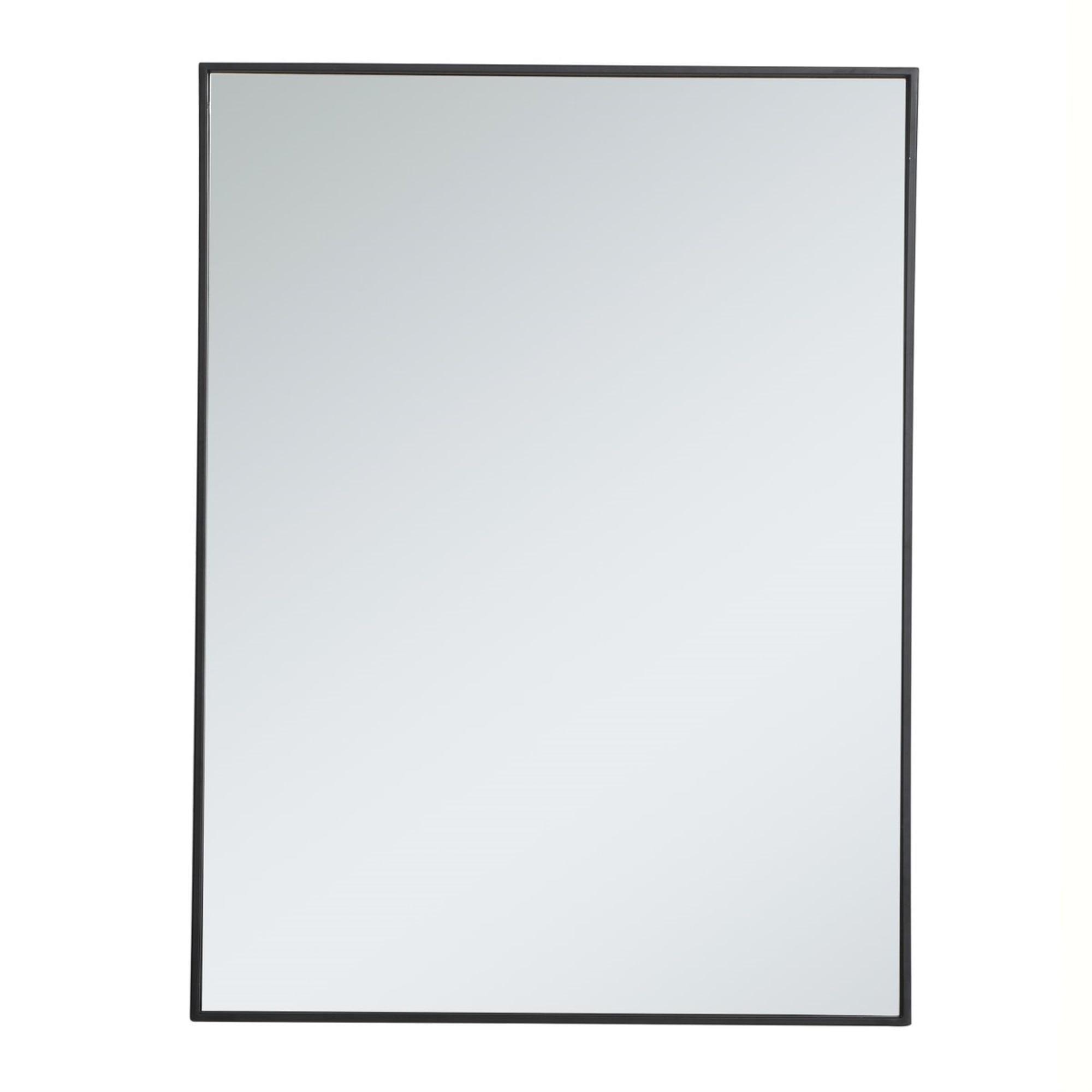 Elegant Lighting Metal frame rectangle mirror 30 inch in Black