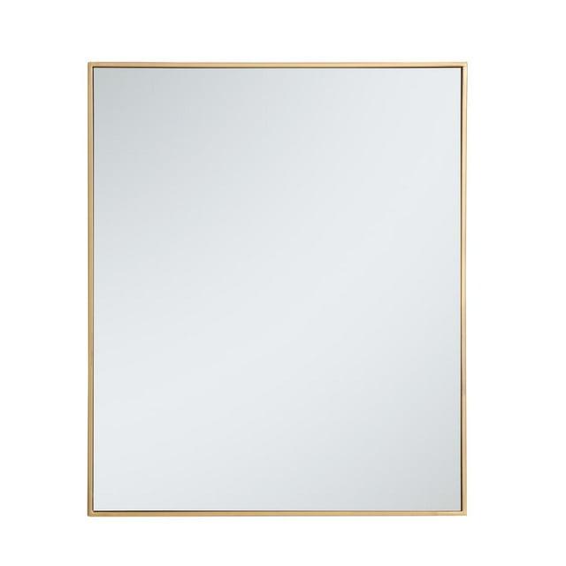 Elegant Lighting Metal frame rectangle mirror 30 inch in Brass