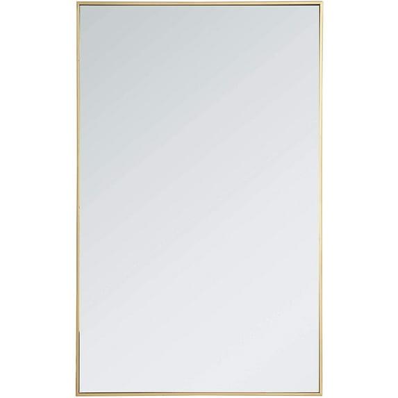 Elegant Lighting Metal frame rectangle mirror 30 inch in Brass