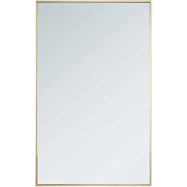 Elegant Lighting Metal frame rectangle mirror 30 inch in Brass